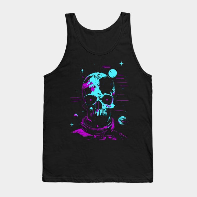 Space Skull Sci Fi Horror Tank Top by Baron Mortis